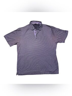 Bobby Jones Made in Italy Men’s XL Purple Check Golf Polo Shirt Short Sleeve